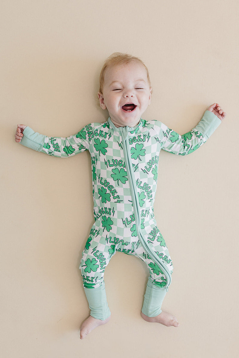 Bamboo Zip Romper | Lucky Shamrock