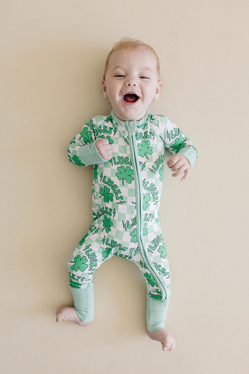 Bamboo Zip Romper | Lucky Shamrock