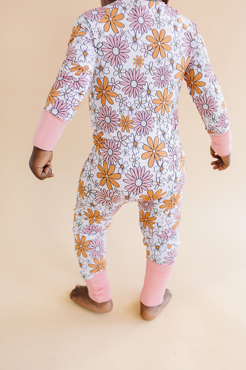Bamboo Zip Romper | Retro Garden