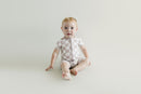Bamboo Shorty Romper | Latte Checkered