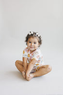 Smiley Bamboo Two Piece Shorts Set | Pink