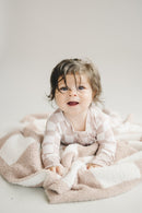 Checkered Plush Blanket | Latte