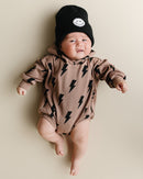 Hooded Bubble Romper  | Mocha Bolts