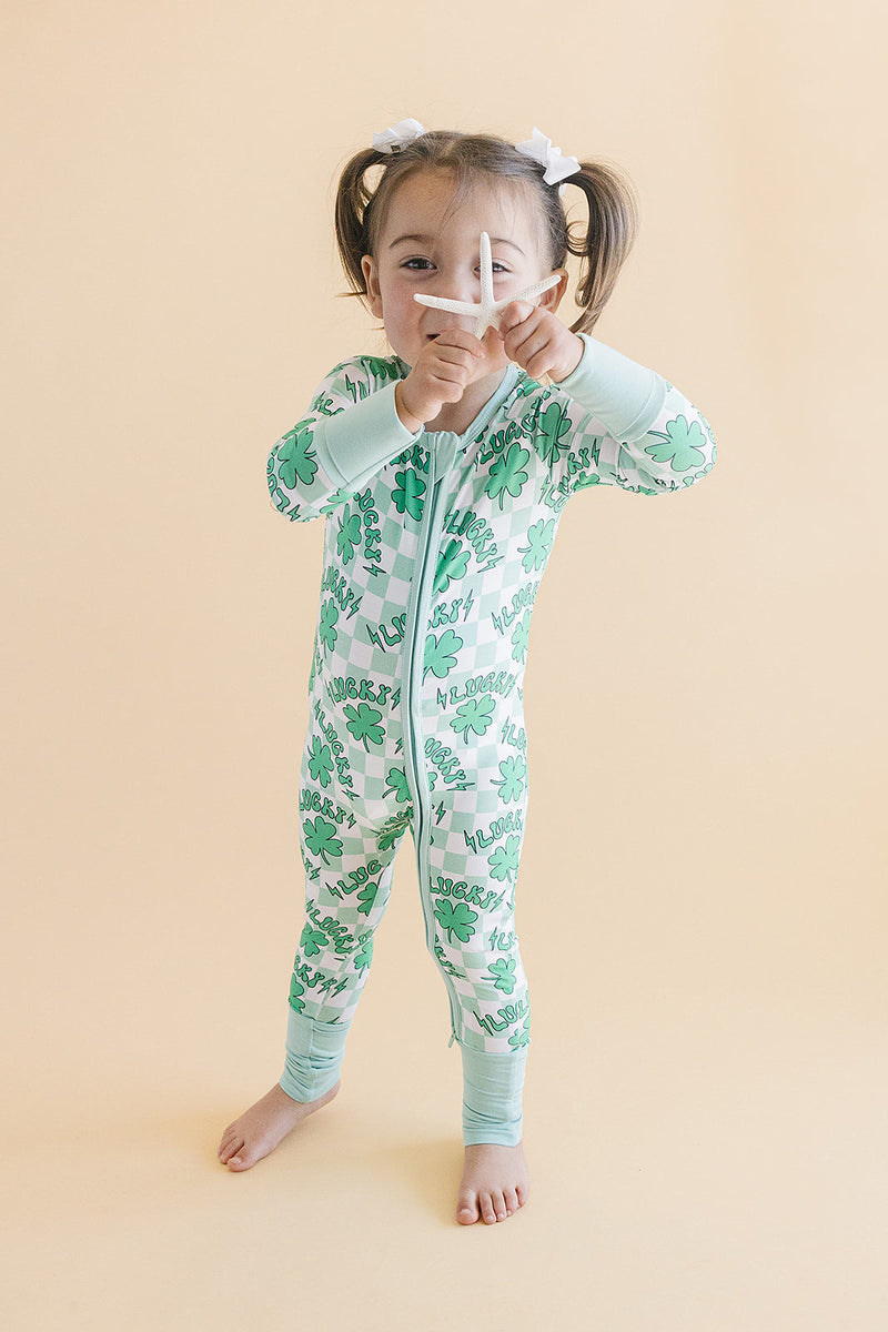 Bamboo Zip Romper | Lucky Shamrock