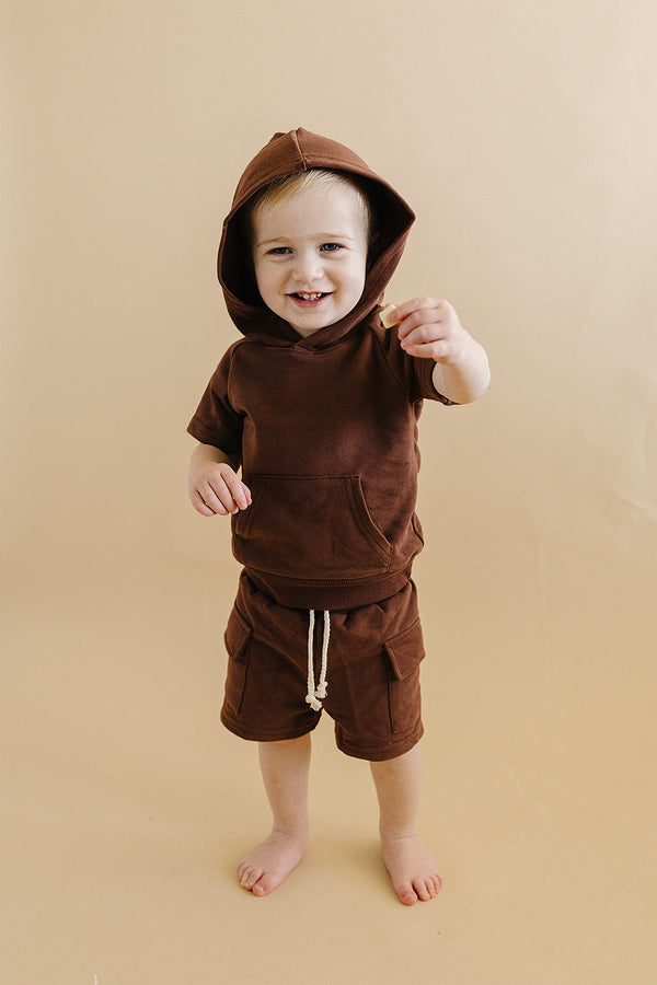 Terry Cargo Shorts Set | Chocolate