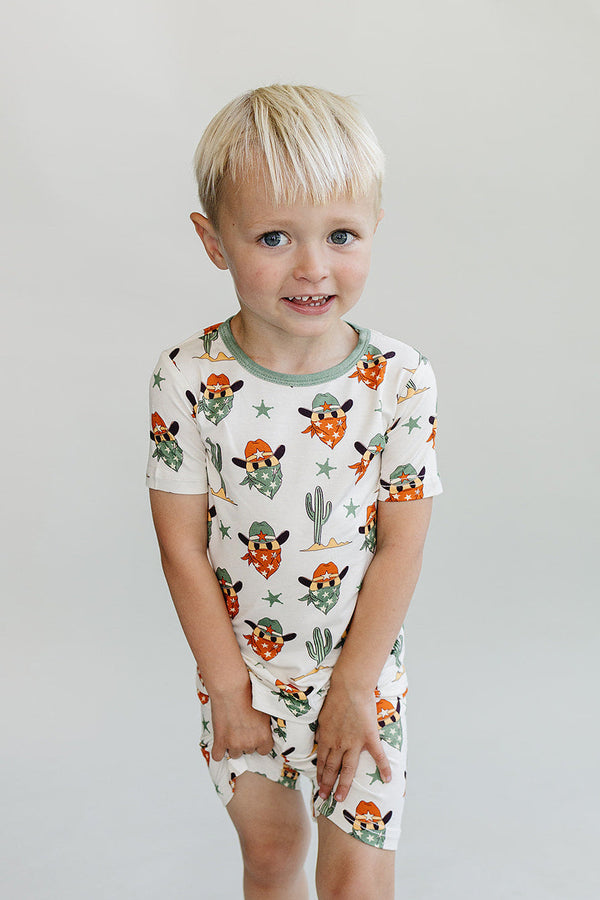 Bamboo Two Piece Shorts Set | Smiley Cowboy