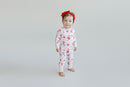 Bamboo Zip Romper | Bows & Candy Cane