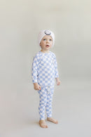 Checkered Smiley Lounge Set | Blue
