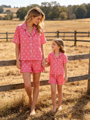 Mommy & Me Bow Print Ruffle Pajama Set