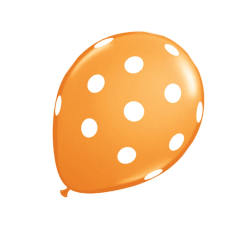 11" Orange Polka Dot Balloons (5 Pack) – Perfect for Parties, Birthdays, Halloween & Decorations