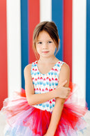 SALE Red, White & Cute Tank Tutu Leotard