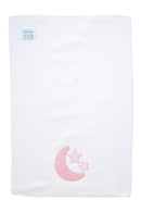 3 Marthas Pink Lullaby Moon & Stars Applique Burp Cloth | Baby Girl Cotton Burp Cloth | Bossier City, LA
