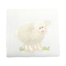 White Lamb Appliqued Burp
