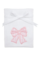 Pink Bow Baby Burp Cloth – Absorbent Cotton Applique Burp Cloth for Girls