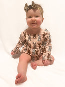 Leopard bunny ruffle romper
