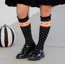 Pumpkin dot lace top knee high socks