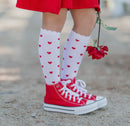 Heart scalloped knee high socks