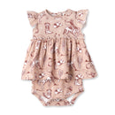 Wild Wrangler/Pink Bamboo Cowgirl Western Skirted Bodysuit