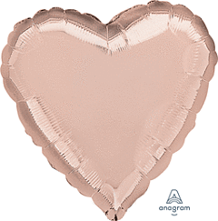 18" Rose Gold Heart Shaped Mylar Balloon for Valentine's Day & Parties