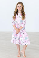 SALE Happy Haunting 3/4 Sleeve Pocket Twirl Dress