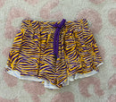Azarhia Girls Purple & Gold Tiger Print Butterfly Flowy Shorts