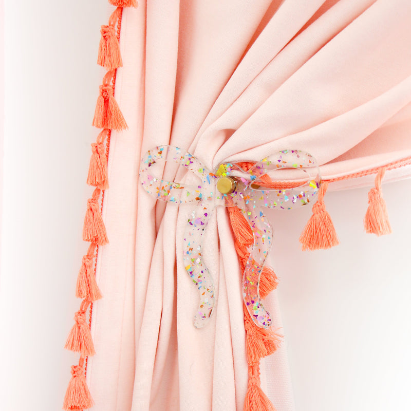 Acrylic bow curtain tie back