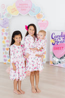 Gingham Bows 3/4 Sleeve Flutter Twirl Bodysuit