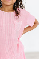 Bubblegum Pink Scrunchy Pocket Tee