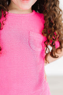 Neon Pink Scrunchy Pocket Tee