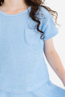 Sky Blue Scrunchy Pocket Tee