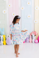 Egg-cellent 3/4 Sleeve Pocket Twirl Dress