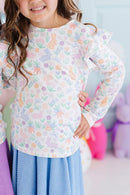 Hoppy Easter L/S Ruffle Tee