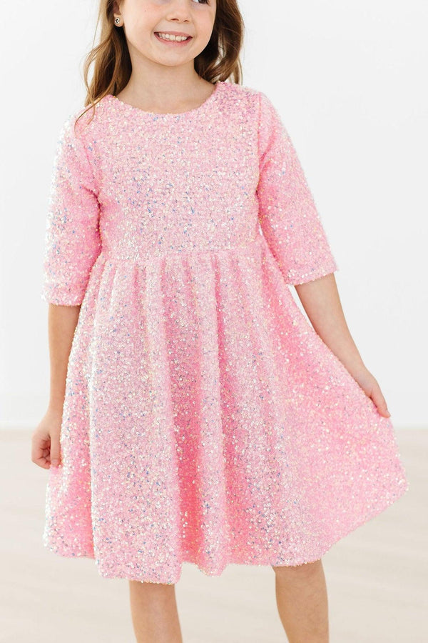 SALE Bubblegum Pink Sequin Dress
