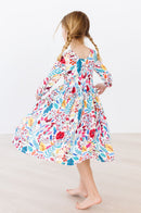 SALE Winter Berries 3/4 Sleeve Pocket Twirl Dress