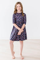SALE City Girl 3/4 Sleeve Twirl Dress