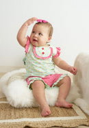 Platinum Star Shorts Set– Ruffle Sleeve Top & Star Print Shorts for Girls