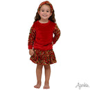 Sequin Sleeve Red Velvet Christmas Sweatshirt for Girls