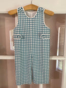 Three Sisters Green Gingham Boys Longall | Classic Gingham Boutique Romper | Baby & Toddler Boy Outfit | Bossier City, LA