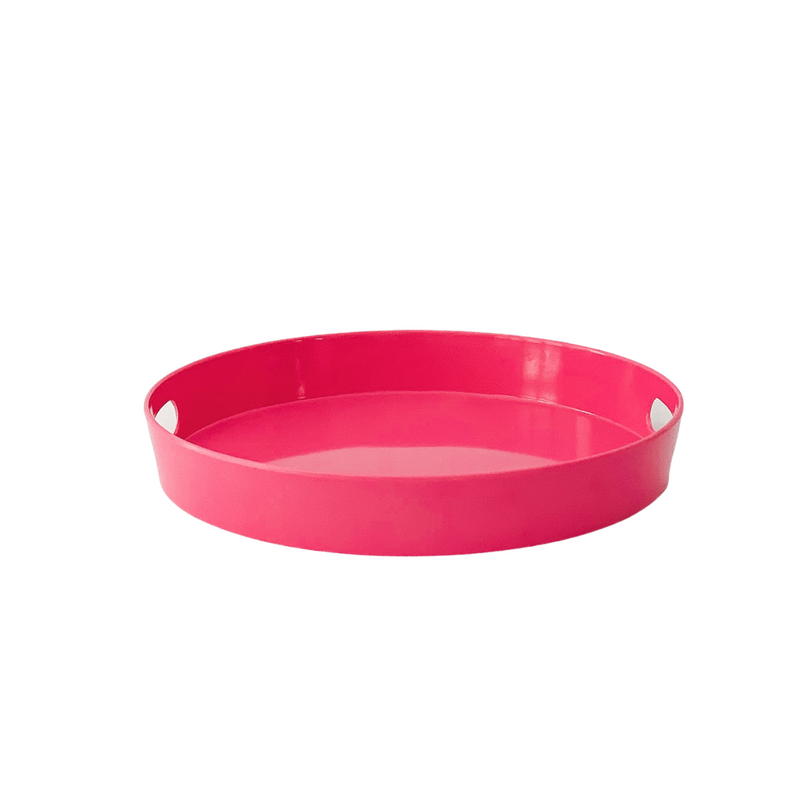Hot Pink Party Serving Tray | Modern Decorative Melamine Tray with Handles