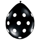 11" Latex Balloon Black Polka Dot (10 Pack)