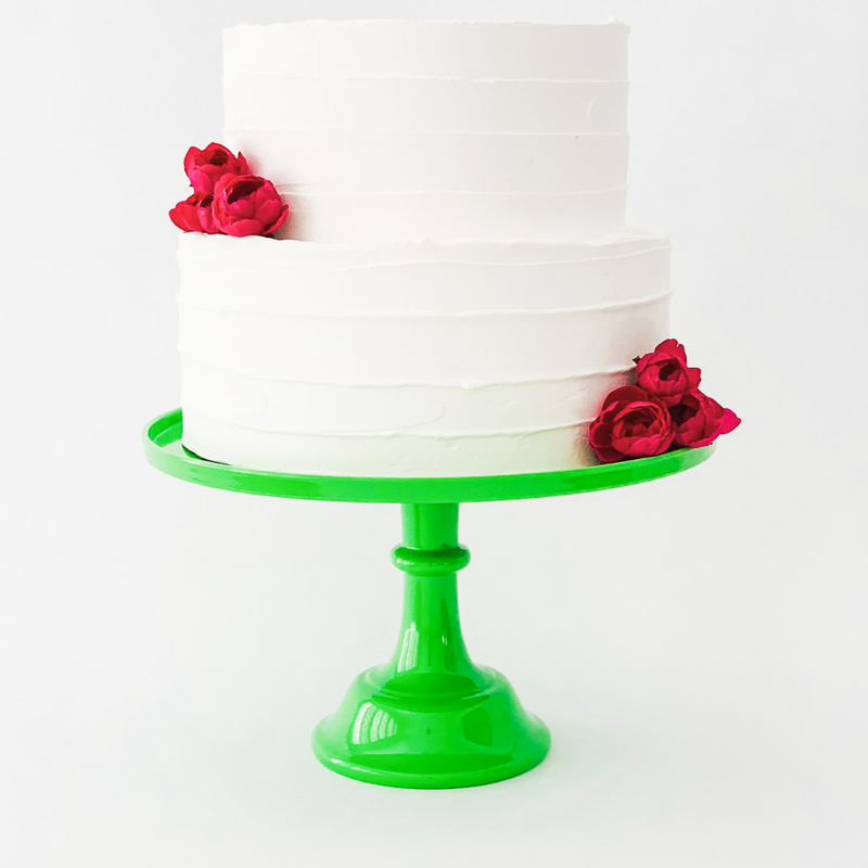 Bright Kelly Green Melamine Pedestal Cake Stand | Cupcake & Dessert Display