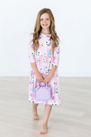 SALE Happy Haunting 3/4 Sleeve Pocket Twirl Dress