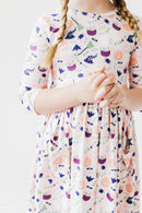 SALE Trick or Treat 3/4 Sleeve Pocket Twirl Dress