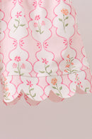 Floral Silky Scalloped Short Set
