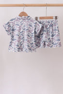 Camo Silky Scalloped Polo Set