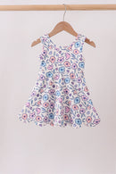 Floral Performance Scalloped Tank Dress