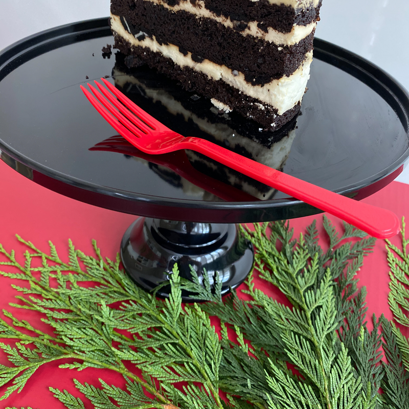 Black Melamine Pedestal Cake Stand