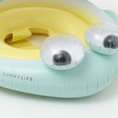 Sunnylife Baby Float Salty the Shark Blue-Lime – Infant Pool Float with Canopy & Head Support