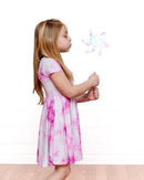 Madi Pink Marble Ruffle Twirl Dress