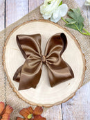4.5" Classic Satin Hair Bows | Alligator Clips or Headbands